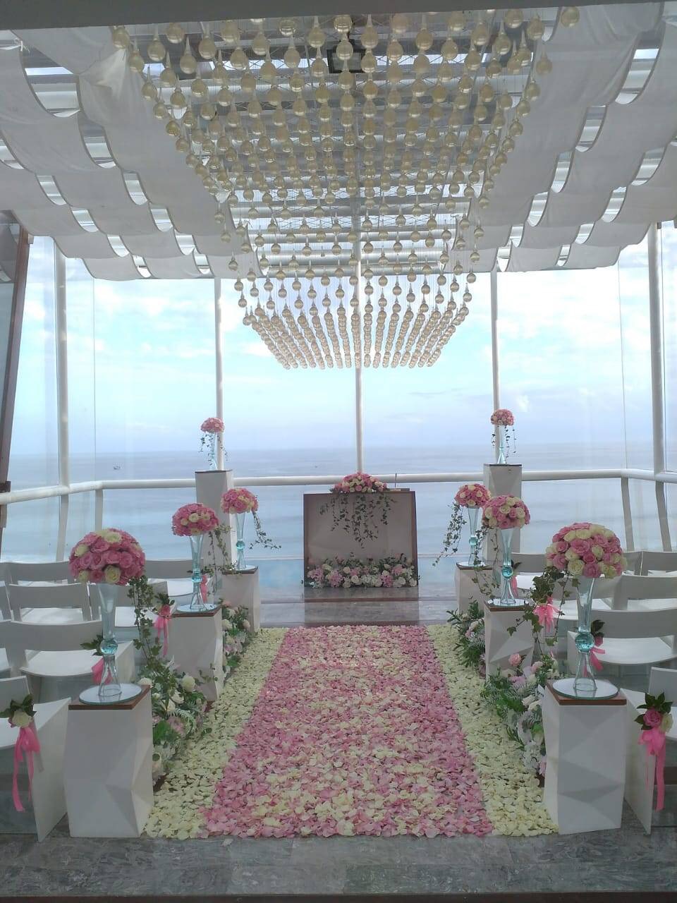 Pink & White Garden Engagement